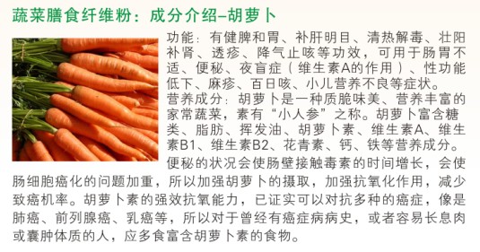 蔬菜膳食纤维粉：成分介绍-胡萝卜